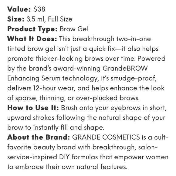 New Grande Cosmetics Brow Gel and Serum - Picture 2 of 2